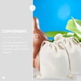 thumbnail image 4 of Drawstring Pocket 3 Pcs Cotton Cloth Bag Coin Storage Bags Linen Bread Shopping and, 4 of 6