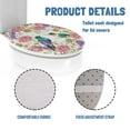 thumbnail image 6 of ZIATUBLE Flower Hummingbird Toilet Lid Seat Cover Easy to Install Toilet Lid Cover Elongated Toilet Seat Covers for Bathroom with Stretch Edges Toilet Seat Cover Protector, 6 of 6