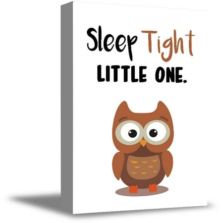 Awkward Styles Owl Canvas Wall Art Ready to Hang Artwork Sleep Tight Little One Baby Bedroom Decor Cute Owl Illustration Lovely Quotes Artwork Inspirational Wall Art Decor Kids Bedroom Decor Ideas