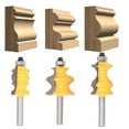 thumbnail image 3 of Premium 3-Piece Woodworking Router Bit Set with 8mm Shank for Precision Architectural Molding on Hardwood, Softwood, and Plywood, 3 of 6