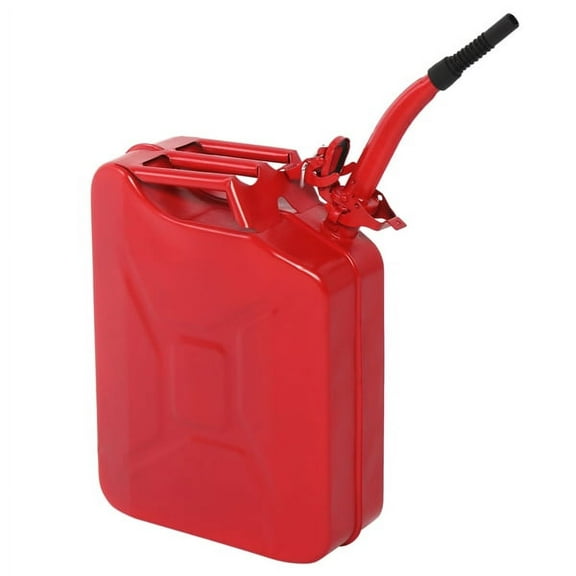 20L Steel Jerry Can Gas Container - 0.6mm Cold Rolled Steel Fuel Can with Lock Pin, US Standard Compliant for Gasoline & Diesel Storage (Red)