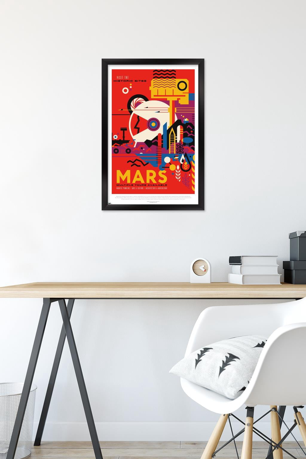 NASA - Mars Travel Poster Wall Poster, 14.725" x 22.375" Framed