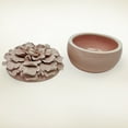 thumbnail image 3 of porcelain chrysanthemum box with hand applied petals. 4”D, 3 of 3