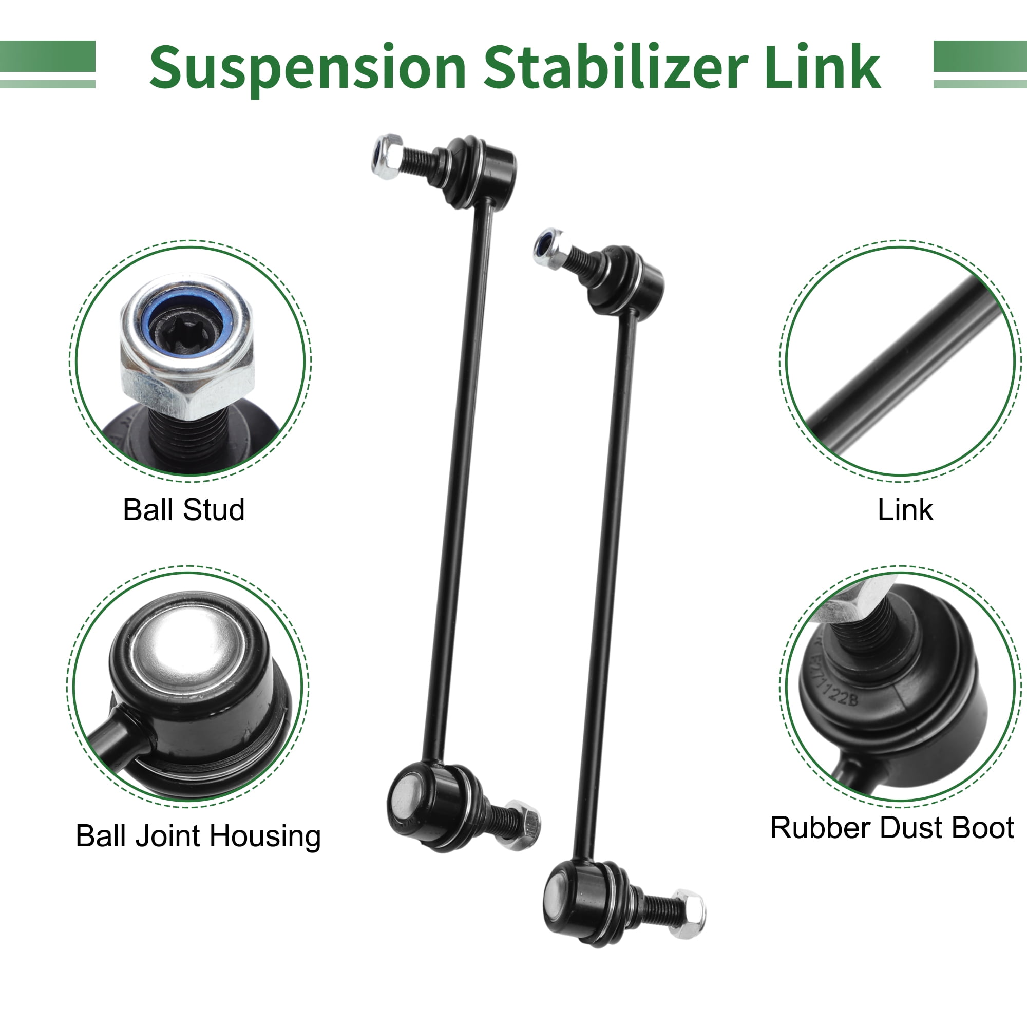 Unique Bargains 12pcs Front Suspension Kit Lower Control Arm Inner Outer Tie Rod End Front Rear Sway Bar Link for Nissan Rogue 2008-2013
