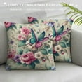 thumbnail image 3 of COMIO  Spring Colorful Flowers Eucalyptus Butterfly Throw Pillow Cover, Spring Cushion Case for Sofa Couch White, 3 of 5
