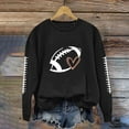 thumbnail image 2 of Shirts For Women Women's Round Neck Long Sleeved Solid Football Printed Top Womens Tops, 2 of 4