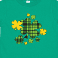 thumbnail image 4 of Inktastic St. Patrick's Day Plaid Green and Yellow Shamrocks Boys or Girls Toddler T-Shirt, 4 of 5