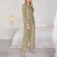 thumbnail image 3 of Yiaed Paisley Floral 1 Print Pajamas Women's Long Sleeve Sleepwear Soft Button Down Loungewear Pjs Lounge Set Nightwear Womens Pajama Pants-XX-Large, 3 of 7