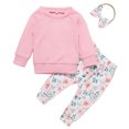 thumbnail image 2 of Conjunto de sudadera, pantalón y diadema de invierno con estampado floral para bebé recién nacido SDJMa, 2 of 8