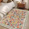 thumbnail image 4 of Area Rugs for Living Room Bedroom, Boho Beige Flowers 4'x6' Rug Washable Carpet Runner Indoor Outdoor, Spring Abstract Watercolor Floral Leaf Non Slip Accent Floor Mats Rug for Kitchen, Office, 4 of 8