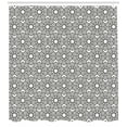 thumbnail image 2 of Ambesonne Grey and White Shower Curtain, Oriental Folk Stars, 69"Wx84"L, Charcoal Grey White, 2 of 2