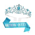thumbnail image 4 of Juego de suministros para fiestas de reina de cumpleaños Gloria adornos brillantes para regalos de niños Azul, 4 of 7