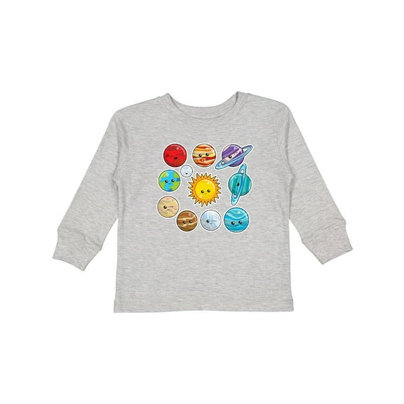 Inktastic Happy Sun Moon and Planets Boys or Girls Long Sleeve Toddler T-Shirt