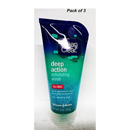 Clean & Clear Deep Action Exfoliating Scrub - Oil Free (Pack of 3)