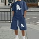 thumbnail image 1 of WILLBEST Conjunto de Camiseta y Pantalones Cortos Deportivos Holgados y Cómodos Informales con Estampado de Gestos de Tendencia Europea para Hombre, 1 of 3