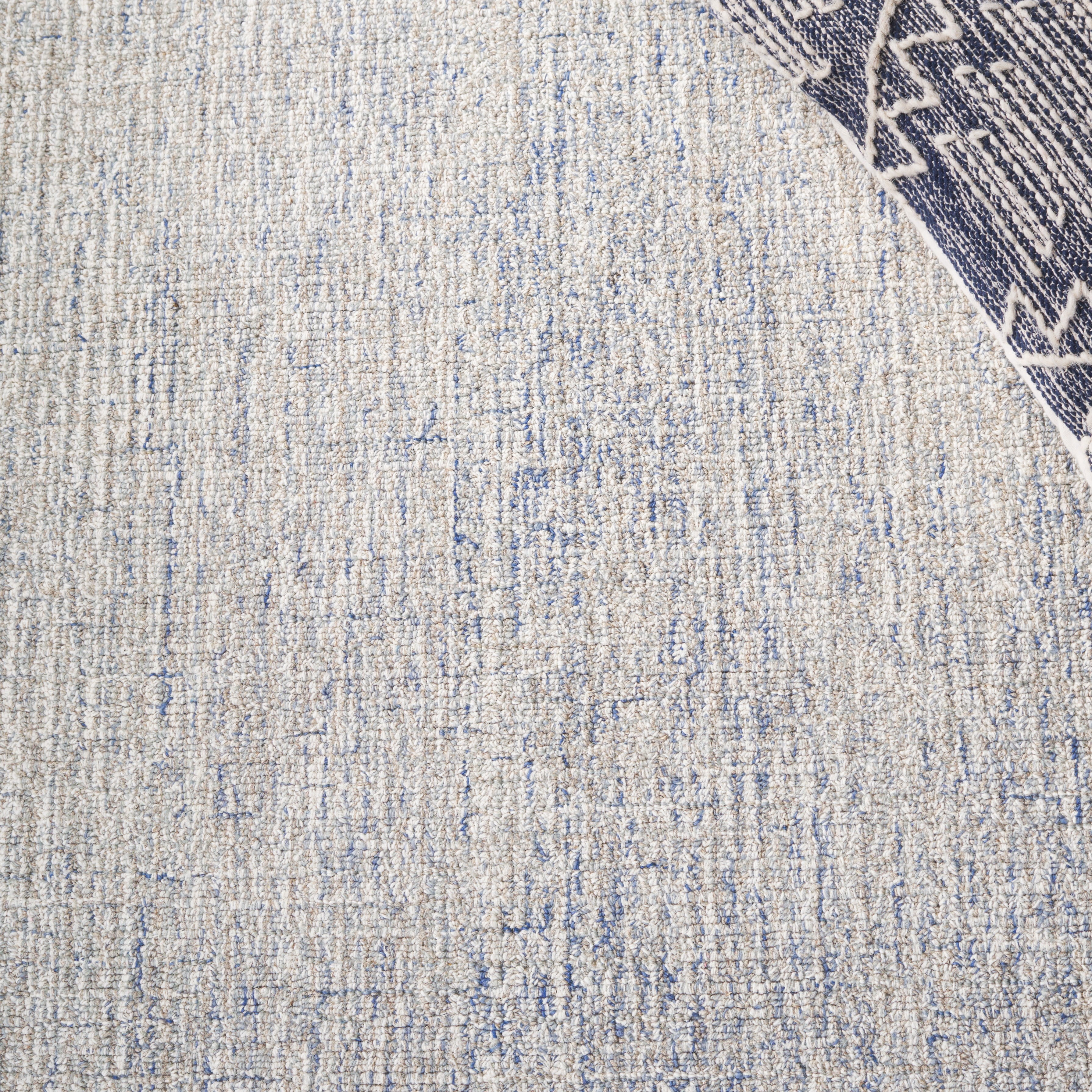 SAFAVIEH Abstract Emely Abstract Wool Runner Rug, Ivory/Blue, 2'3" x 8'