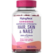 Hair Skin and Nails Vitamins | with Biotin and Moroccan Oil | 165 Softgels | Non-GMO, Gluten Free Supplement | By Piping Rock