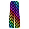 thumbnail image 5 of Rainbow Dog Paw Women's Casual Wide Leg Pants Comfort Pockets Elastic Waist Loose Fit Pants, 5 of 7
