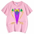 thumbnail image 4 of AJIWYH Uniformes pour Filles, Chemise Décontractée Imprimée à Col Rond et Manches Courtes, Chemise Décontractée, Uniforme Doré pour Filles de 12-13 Ans, Rose Clair, 4 of 4