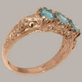thumbnail image 3 of LBG British Made 18k Rose Gold Real Genuine Blue Topaz Womens Promise Ring - 33 size options - Size 5.75, 3 of 7