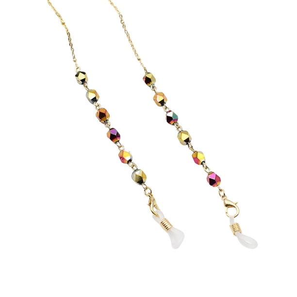 Eyeglass Chain Strap Holder Cord Sunglass Chain Fashion Crystal Beaded Lanyard Chain Chain for Women , rojo Baoblaze Retenedor de cadena para anteojos