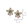 thumbnail image 4 of Bling Jewelry Womens 3D Pink Orchid Flower Shaped Pave CZ Stud Earrings Silver, 4 of 5
