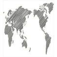 thumbnail image 3 of World Map Duvet Cover Set, Sketchy Striped Continents Cartography Geography Countries Worldwide Art, Decorative 3 Piece Bedding Set with 2 Pillow Shams, King Size, Charcoal Grey White, by Ambesonne, 3 of 3