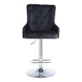 thumbnail image 2 of Alexent Modern Glam Velvet Bar Stool Chairs Adjustable Height - BLACK SET OF 4, 2 of 12