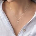 thumbnail image 4 of Turandoss 14K White Gold Plated Dainty Tiny Cross Pendant Necklace for Women Faith Jewelry Trendy Personalizedt First Communion Christian Religious Gifts for Women Her Girls, 4 of 8