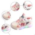 thumbnail image 6 of Light up Shoes for Girls Cute Cartoon Trendy Color Block Flat Sneakers Hook and Loop Lace up Casual Skate Shoes Red 11.5 Little Kid, 6 of 6