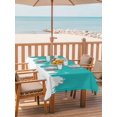 thumbnail image 2 of Outdoor Tablecloth with Umbrella Hole for Patio/Picnic/Party/Camping, Abstract Teal Waterproof Table Cloth Rectangle Table Cover Washable, Modern Minimalist Graffiti Artwork (60"x 84"), 2 of 8
