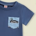 thumbnail image 4 of kpoplk Toddler Baby Boys 2T 3T 4T Summer Outfits 2Pcs Set Dinosaur Print Short Sleeve Tee and Casual Shorts(Blue,2-3 Y), 4 of 5