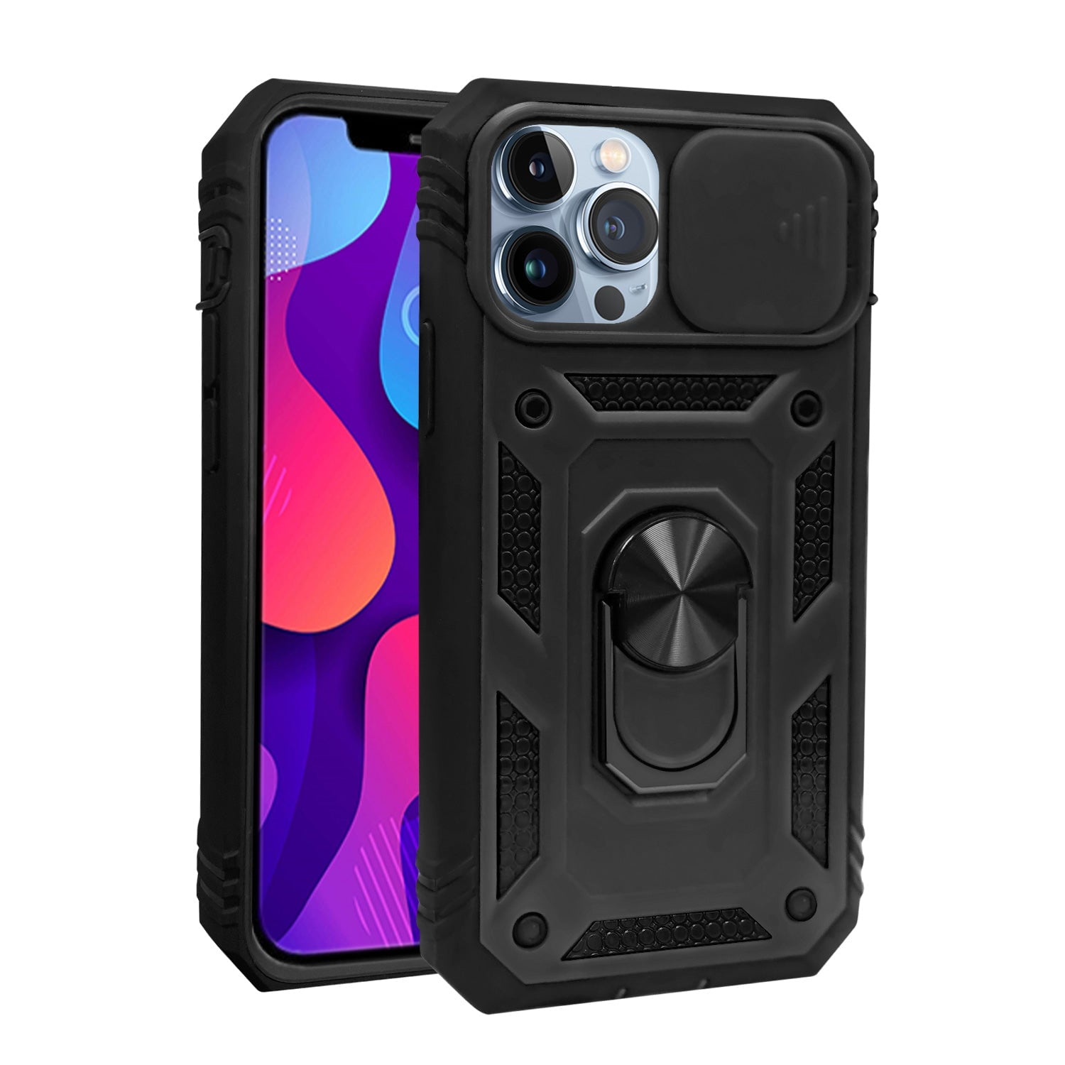 iPhone 11 Pro Max Case HeavyDuty, Ring Holder, Camera Cover