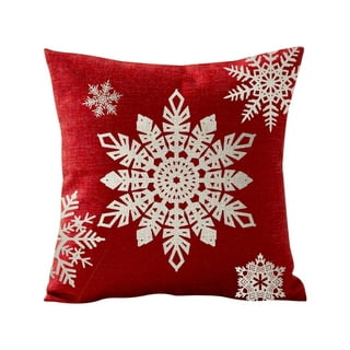 SHITURRE Christmas Snowflake Decorative Throw Pillow Covers Set of 2 Packs,  Soft Fluffy Pillowcases for Home Décor, Boho Pillow Covers for Couch