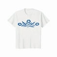 thumbnail image 1 of Camiseta 100 % pura con estampado floral, cuello redondo y manga corta para mujer, ideal para primavera y verano, transpirable, deportiva e informal, ideal como regalo navideño., 1 of 6