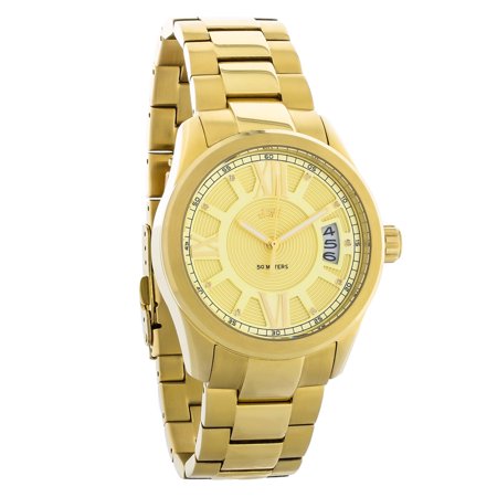 JBW Bond Men's 18k Gold PVD Stainless Steel Diamond Quartz Watch J6311A