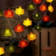 thumbnail image 4 of Hxlamzoo 20 LED Pumpkin Maple Leaf Light String for Halloween Thanksgiving Decor - Battery Operated Fall Fairy Lights, Outdoor Garden Party & Holiday Lighting Ornaments, 4 of 6
