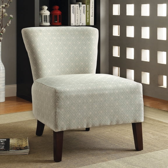 Lele Upholstered Fabric Accent Chair, Ivory and Dark Cherry