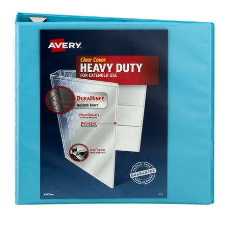 avery 2 heavy duty view 1 touch slant ring aqua binder walmart com