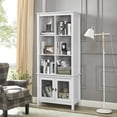 thumbnail image 5 of Gramercy Way Jill Zarin White Bar Cabinet Bookshelf with Glass Doors, 5 of 10