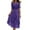 Purple, variant on Wedding Guest Dresses for Women, Women's Casual Floral Print Chiffon Dress Short Sleeve Loose Fit for Daily Wear and Evening Blue L Chiffon Material