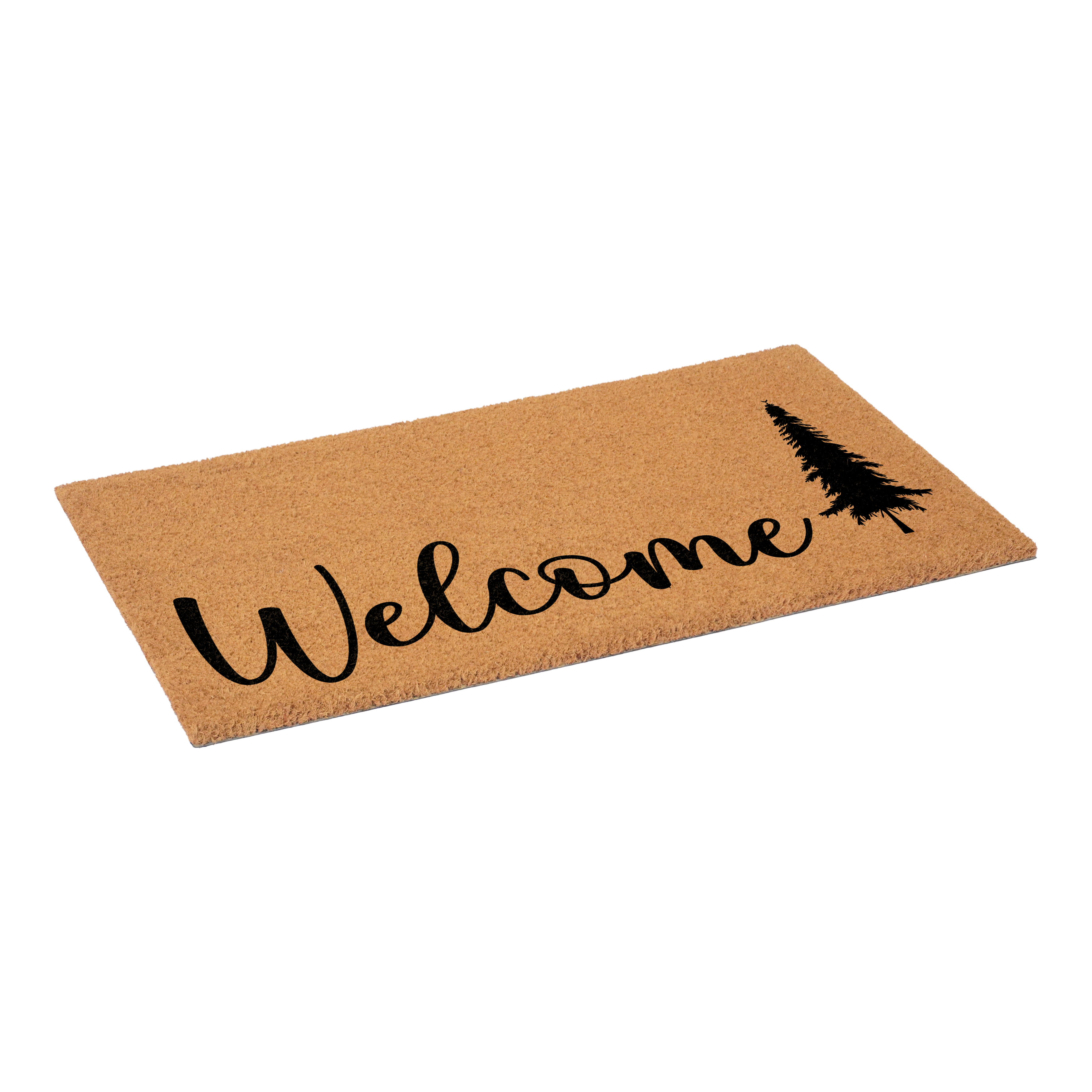 Pine Tree Welcome Doormat, 17" x 29"