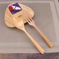 thumbnail image 2 of Wooden Fork Spoon Set Creative Japanese Korea Style Travel Portable Tableware Triangle Handle Dinnerware (Fork Spoon Set Lotus Wood), 2 of 8