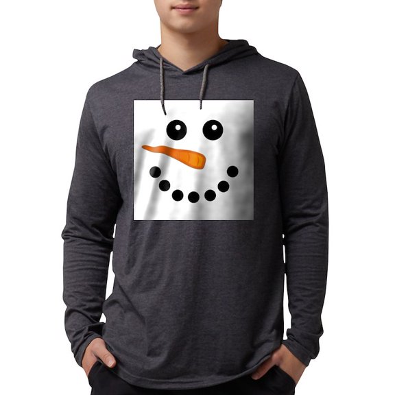 CafePress - Snowman Face Long Sleeve T Shirt - Mens Hooded Shirt