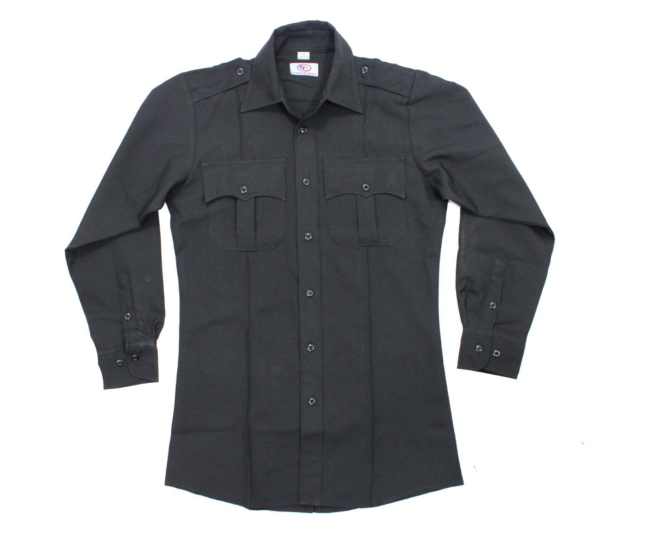 First Class 100% Polyester Long Sleeve Uniform Shirt - Navy Blue