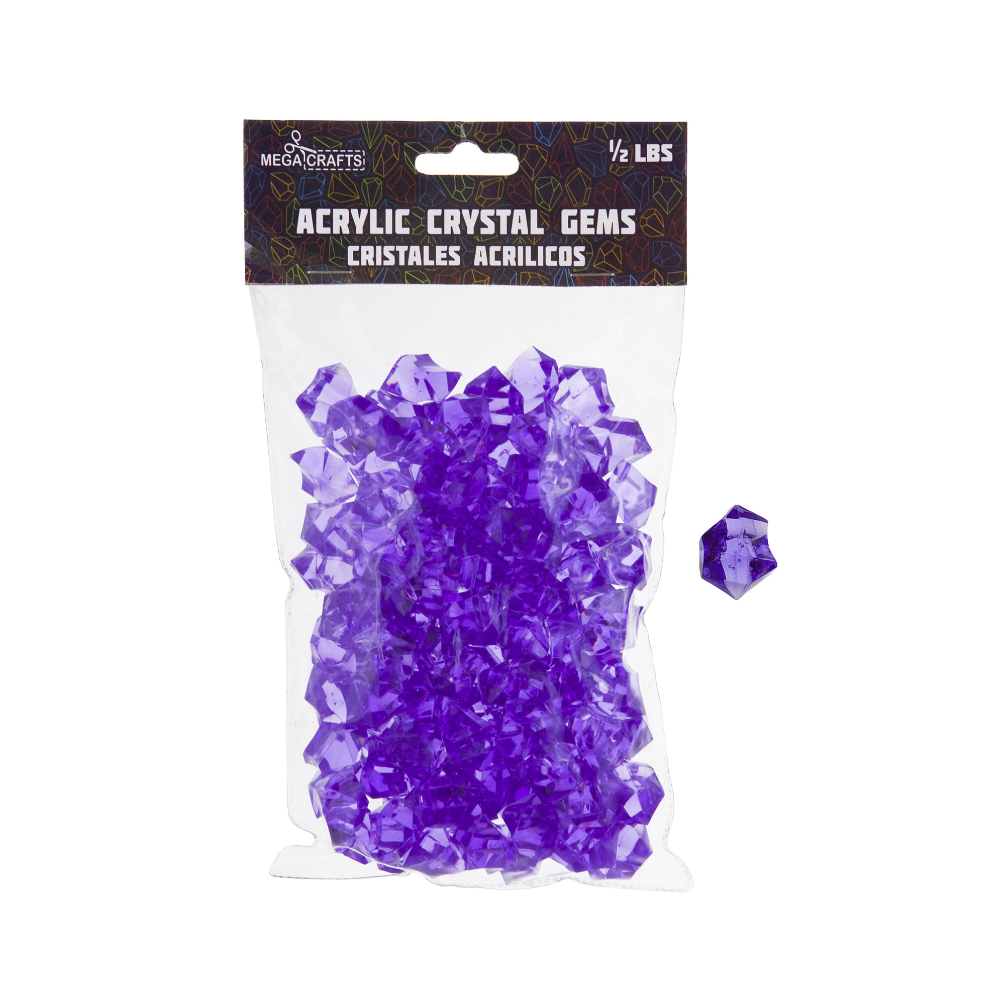 ~150 pcs WGV Acrylic Ice Rock Vase Filler & Event Decor Purple 1 lb bag 