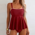 thumbnail image 2 of Brqkzdu Tankini Swimsuits with Shorts for Women 2 Piece Solid Modest Swim Tops Bikini Bottom Bathing Suits Tummy Control High Waist Tankini Swimsuit, 2 of 8