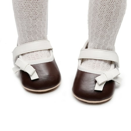 Loliuicca Baby Girl Dress Flats Soft Soles Leather Mary Jane Shoes for Infant