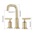 thumbnail image 7 of DUOSONG Widespread Bathroom Faucet 3 Hole 2 Handle Vanity Sink Faucet, Brushed Golden Brushed Gold brass Bath & Faucets Bathroom Sink Faucets, 7 of 7
