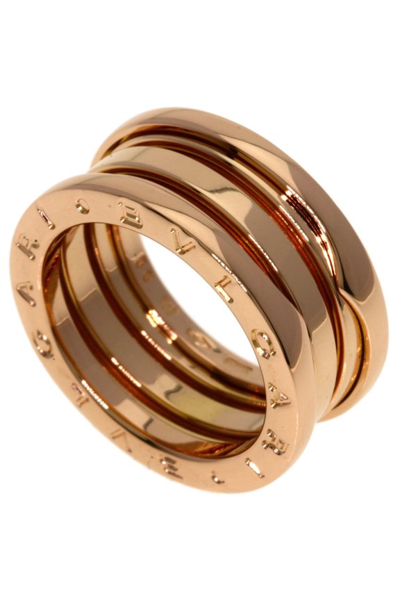Pre-Owned BVLGARI B-zero1 2-band ring #50, 18K pink gold, women's.